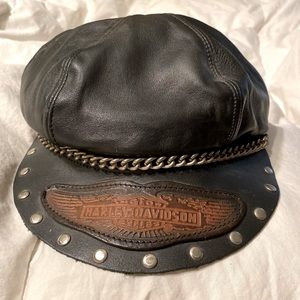 HARLEY DAVIDSON 1980’s STUDDED,PATCHED LEATHER HAT